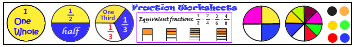 Basic fraction worksheets grade 1 to grade 5. How to write half, one quarter and three quarters worksheets.